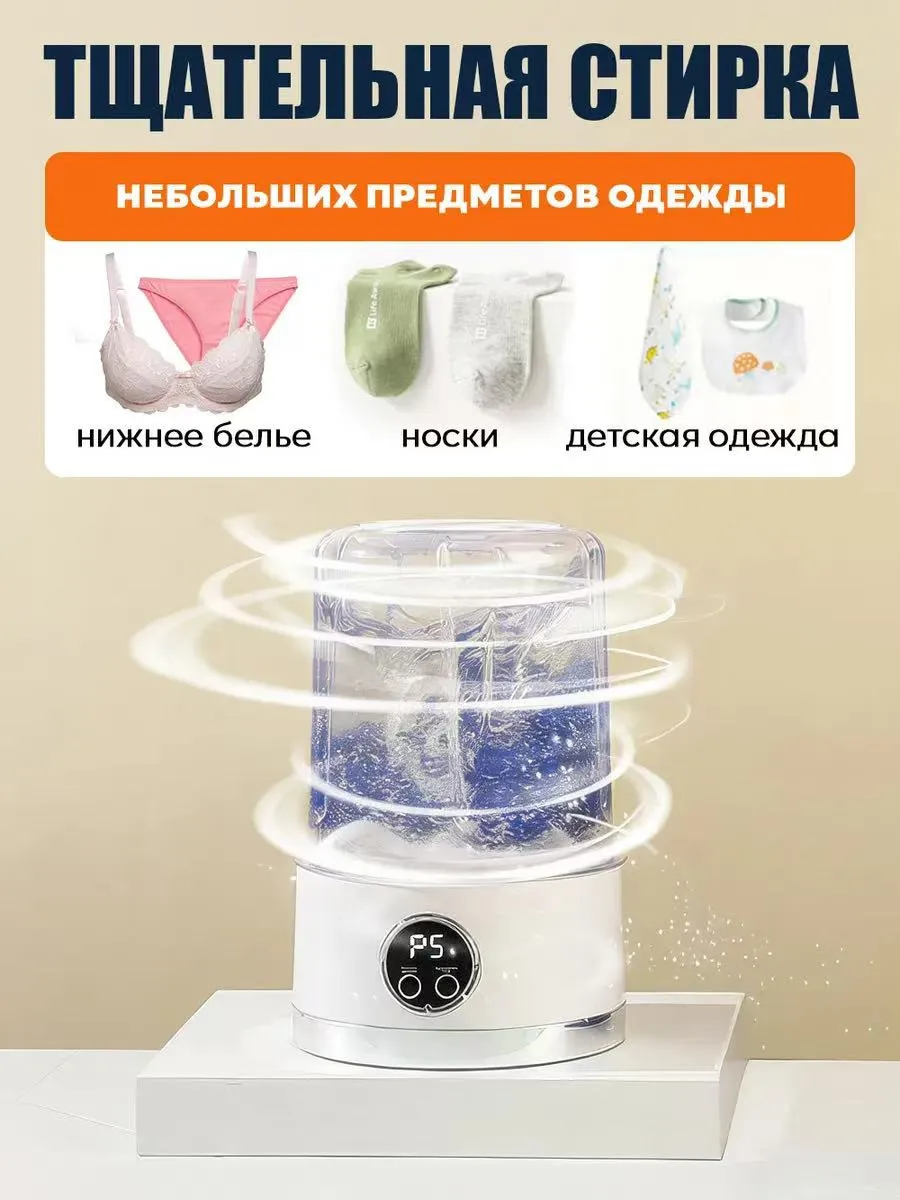 Мини стиральная машинка в использовании